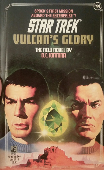 TOS #44. Spock struggles to balance duty to Starfleet, filial obligation, and newfound romantic feelings for a fellow Vulcan crew member on his first mission as the Enterprise follows a lead on a long-missing jewel of great historical import to Vulcan. Reviewed October 26, 2018. Average.