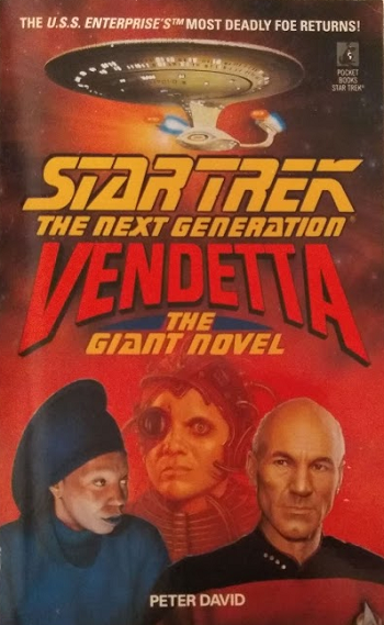 TNG, unnumbered. A ship that may have the ability to destroy the Borg arrives on the scene, and its pilot has only one thing on her mind: revenge. Meanwhile, Geordi works to reintegrate a woman once assimilated by the Borg back into society. Reviewed May 3, 2019. Average. Vendetta (TNG)
