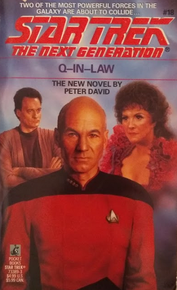 TNG #18. When Q drops in on a week-long wedding ceremony being hosted on the Enterprise—ostensibly to observe human love rituals—he and Deanna Troi’s mother Lwaxana become mutually fascinated with one another. Reviewed May 31, 2019. Average. Q-in-Law (TNG #18)