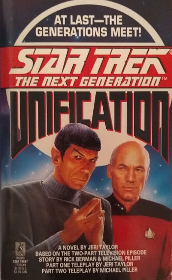 TNG episode novelization. Picard and Data go undercover to the Romulan homeworld to locate and retrieve Ambassador Spock, who is believed to have defected, but is actually working with an underground movement to reunite Vulcan and Romulus. Reviewed June 28, 2019. Average. Unification (TNG)
