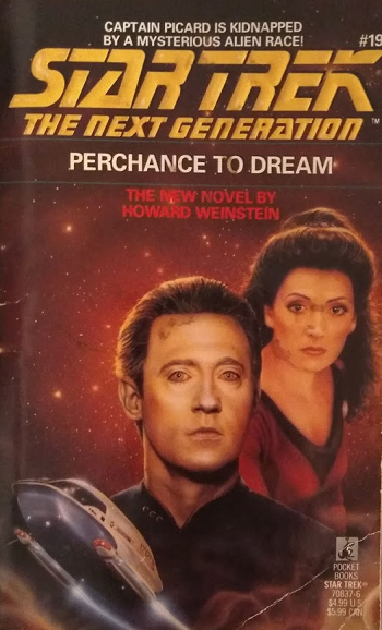 TNG #19. A survey of Domarus IV shows no apparent sentient life, but when the survey team and their shuttle mysteriously disappear during an altercation with an opponent who lays claim to the world, Picard begins to suspect otherwise. Reviewed July 5, 2019. Average. Perchance to Dream (TNG #19)