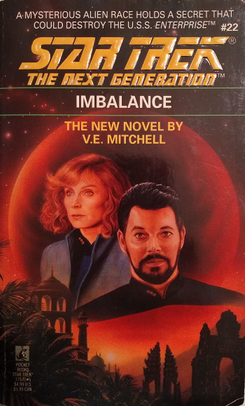 TNG #22. During a touch-and-go negotiation with the Jarada, Riker, Dr. Crusher, Worf, and Keiko O’Brien become separated without a link to the Enterprise as more and more members of the insectoid race succumb to a mysterious insanity. Reviewed September 6, 2019. Average. Imbalance (TNG #22)