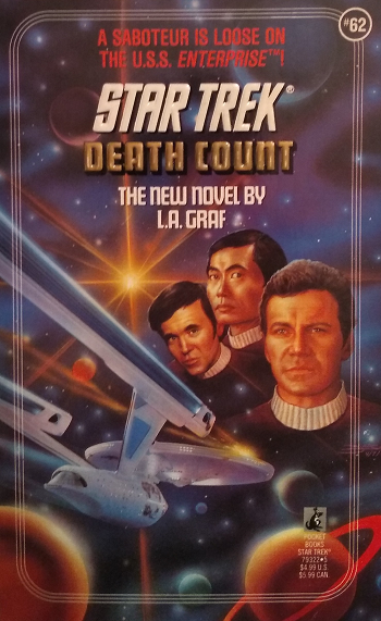 TNG #62. While the Enterprise maintains a presence in Andorian-Orion space, an efficiency auditor targets Chekov and makes overtures toward forcing a departmental restructuring, but a series of gruesome murders soon takes priority. Reviewed October 12, 2019. Average. Death Count (TNG #62)