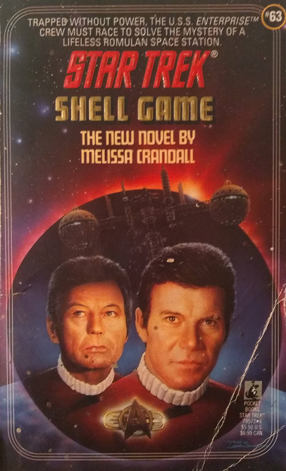 TOS #63. A Romulan space station is found floating derelict through Federation space, and when the Enterprise investigates it, the phenomenon that disabled it threatens to leave their ship in the same condition. Reviewed November 15, 2019. Good. Shell Game (TOS #63)