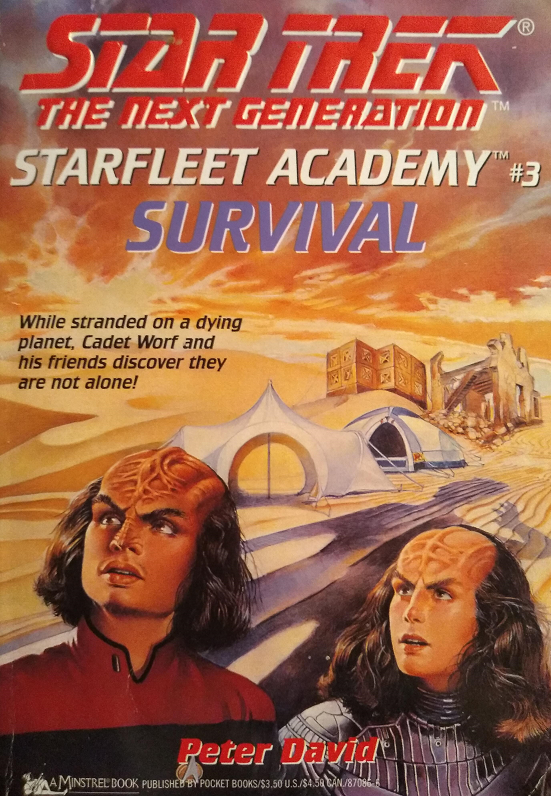 TNG YA #3. Stranded on Dantar IV until help arrives, Worf, K’Ehleyr, and the others must outrun and outsmart the colony’s attacker, who has crash-landed near their camp. Reviewed March 27, 2020. Bad. Survival (TNG, Starfleet Academy #3)