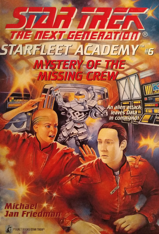 TNG YA #6. En route to Starfleet Academy, Data must team up with his new friends to figure out why all the adults on the ship have vanished and what to do about robots being beamed over by hostile aggressors. Reviewed October 2, 2020. Average. Mystery of the Missing Crew (TNG, Starfleet Academy #6)