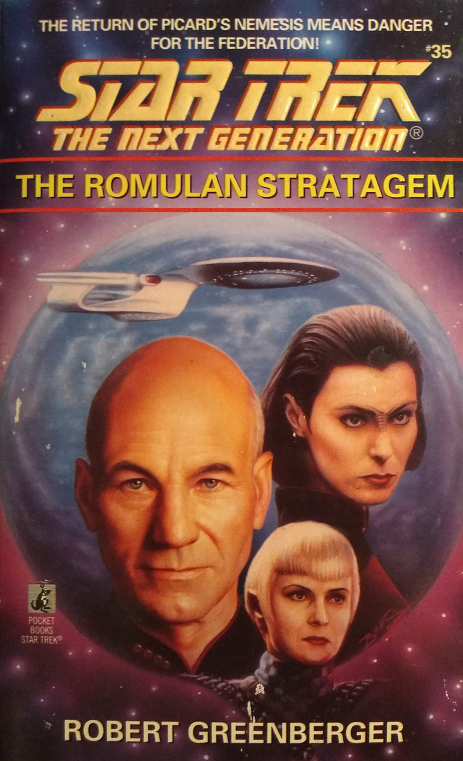 TNG #35. Picard and Sela compete to convince a strategic border world to join their respective organizations. Meanwhile, a teenage boy Ro Laren meets in her new duty as orientation officer develops a crush on her. Reviewed December 4, 2020. Good. The Romulan Stratagem (TNG #35)