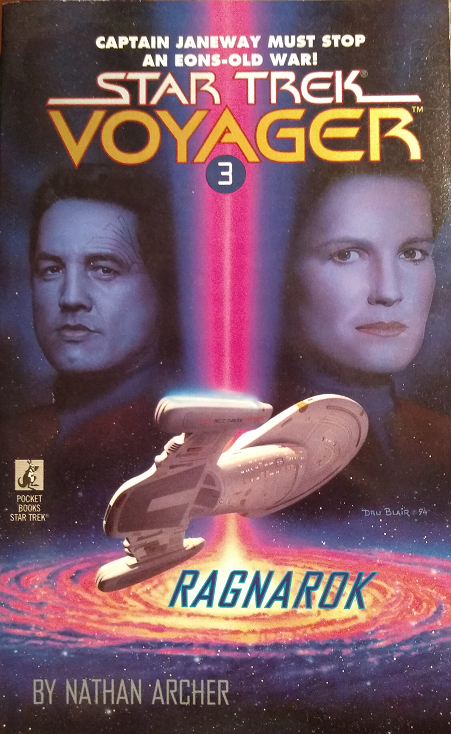 VOY #3. Ignoring Neelix’s advice in hopes of finding a shortcut home, Janeway takes Voyager straight through the heart of the Kuriyar Cluster, plunging the ship into the midst of a centuries-long war between the Hachai and the P’nir. Reviewed January 22, 2021. Terrible. Ragnarok (VOY #3)