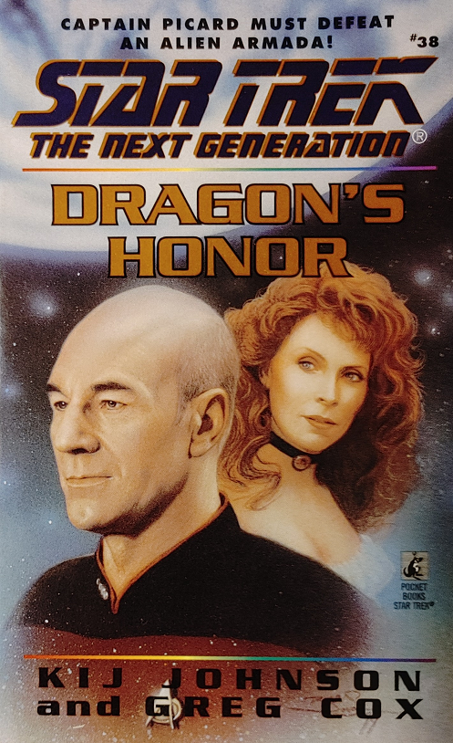 TNG #38. On the planet Pai, Picard must ensure that a wedding between two nobles goes well and convince their emperor to join the Federation so that the Enterprise can legally render aid against an approaching race of malevolent space pirates. Reviewed May 7, 2021. Good. Dragon's Honor (TNG #38)