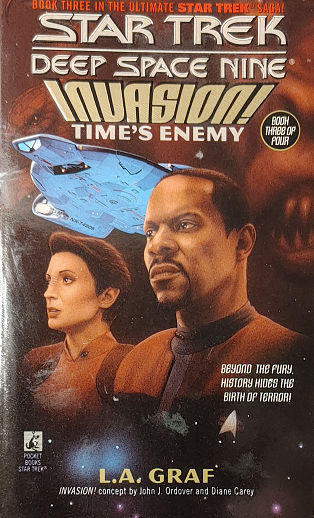 DS9 #16, Invasion 3 of 4. When the Defiant is found derelict 5000 years after having been thrown back in time during a catastrophic battle, Sisko must figure out how to avert the timeline and stop the implacable organisms who brought it about. Reviewed September 24, 2021. Excellent. Time's Enemy (DS9 #16, Invasion 3/4)