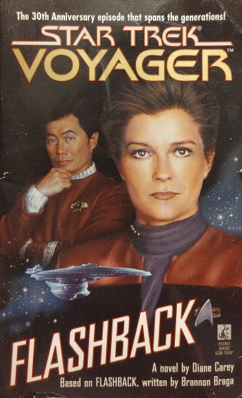 VOY episode novelization. The resurfacing of a suppressed memory threatens Tuvok with fatal brain damage. Janeway agrees to a mind meld to resolve the crisis, an experience that takes her and Tuvok back to his first deep-space assignment on the Excelsior. Reviewed December 29, 2021. Excellent. Flashback (VOY episode)