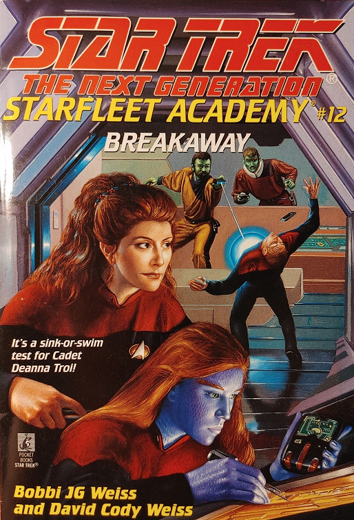 TNG YA #12. In her first year as a cadet, Deanna Troi struggles to build her mental shields and intimidates classmates with her cold demeanor and privilege, and sees an opportunity to take a major test early as her only way to repair her reputation. Reviewed July 9, 2022. Excellent. Breakaway (TNG Starfleet Academy #12)