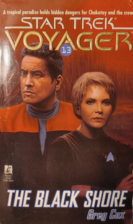 VOY #13. Voyager catches a canned message from a remote planet offering passersby their hospitality. Janeway decides shore leave might be nice, but Chakotay and Kes sense malevolent presences and dark secrets lurking behind the fun times. Reviewed August 2, 2022. Good. The Black Shore (VOY #13)