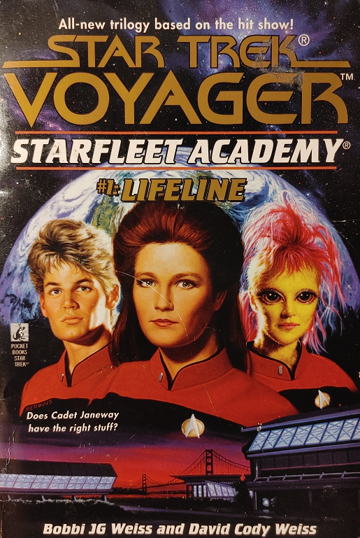 VOY YA #1. Cadet Janeway struggles with missing her dad, learning how to accept help from others, and pleasing a tough cadet group commander with a penchant for surprise drills and inspections. Reviewed November 7, 2022. Bad. Lifeline (VOY Starfleet Academy #1)