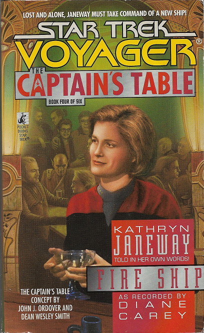 VOY, Captain's Table 4 of 6. Captain Janeway witnesses the destruction of Voyager and drifts in space until she’s picked up by the Zingara, a somewhat primitive vessel on which she must become accustomed to a new life as a lowly deckhand. Reviewed June 22, 2024. Good. Fire Ship (VOY, Captain's Table 4 of 6)