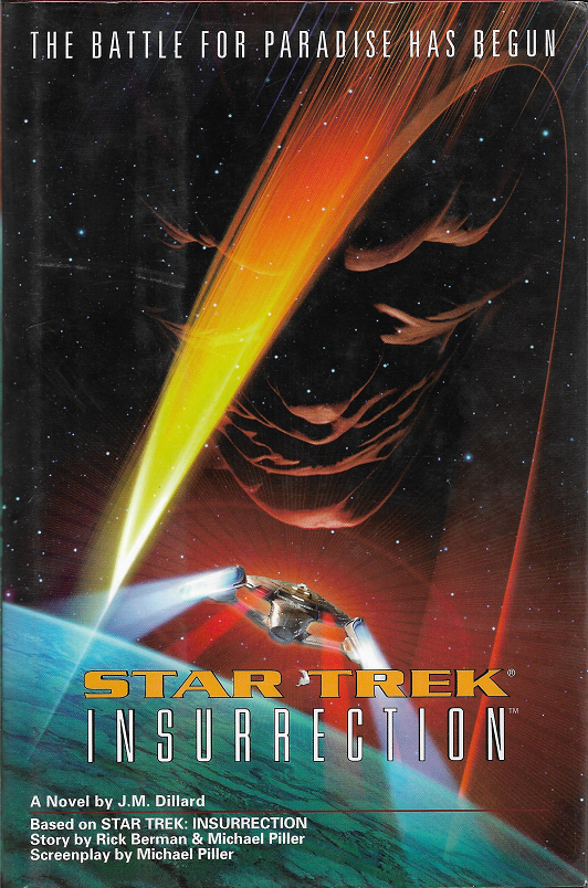 TNG film novelization. The Ba’ku enjoy eternal youth thanks to the metaphasic radiation in the rings surrounding their planet, and it’s up to Picard to stop the Son’a from taking it away from them. Reviewed March 20, 2025. Average. Star Trek Insurrection (TNG film novelization)
